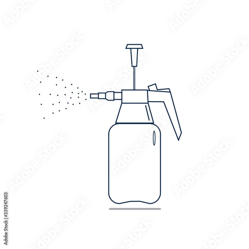 hand sprayer icon or symbol. hand spray sanitizer with Alcohol rub sanitizers can kill most bacteria and can also be used to water plants or flowers