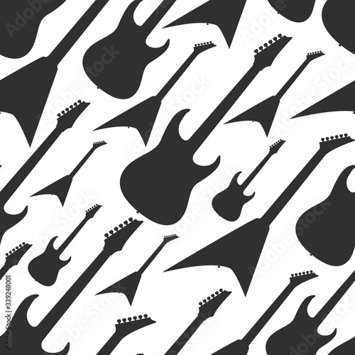 Seamless vector pattern of electric guitar.