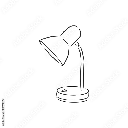 Table lamp vector sketch icon isolated on background. Hand drawn Table lamp icon. Table lamp