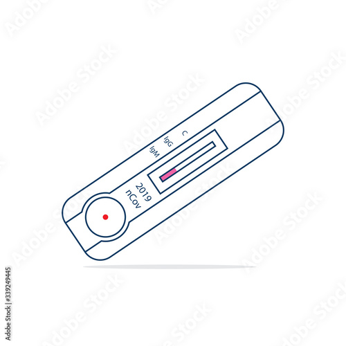 one step rapid test. Positive test result for the new rapidly spreading Coronavirus Covid-19