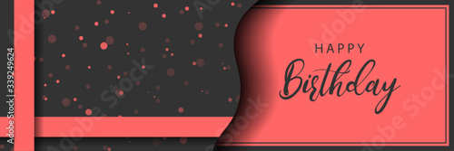 Happy birthday horizontal holiday background. Vector panoramic banner.
