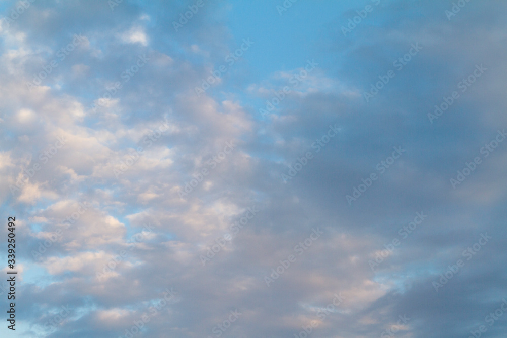Blue sky covered with clouds and dark clouds