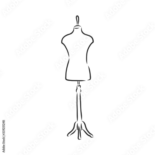 illustration of isolated a mannequin on white background mannequin, vector sketch illustration