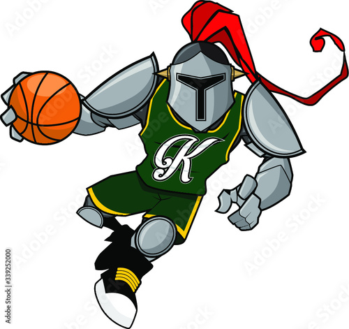 Basket Ball Mascot - Silver Knight