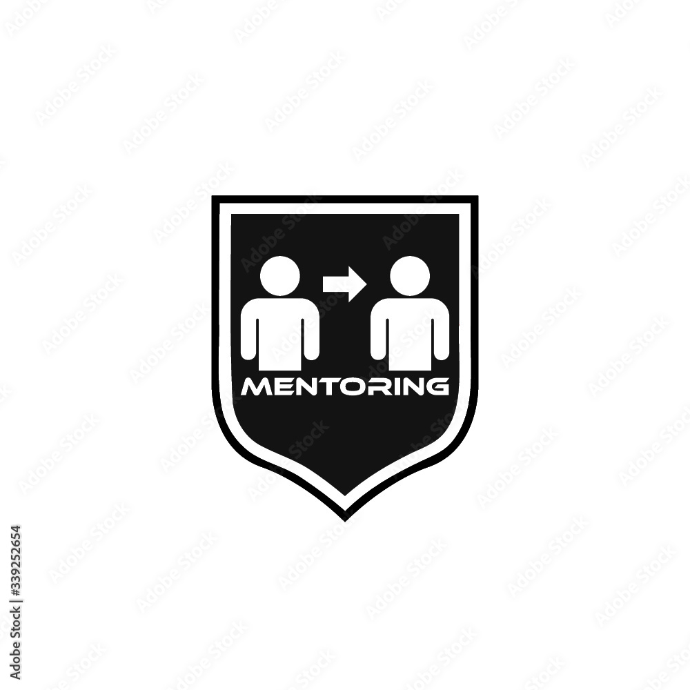 Mentoring simple concept icon isolated on white background. Shield concept Mentoring simple concept icon isolated on white background. Shield concept