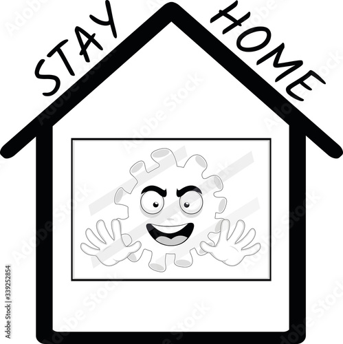 Vector illustration of the concept of staying at home, against the coronavirus