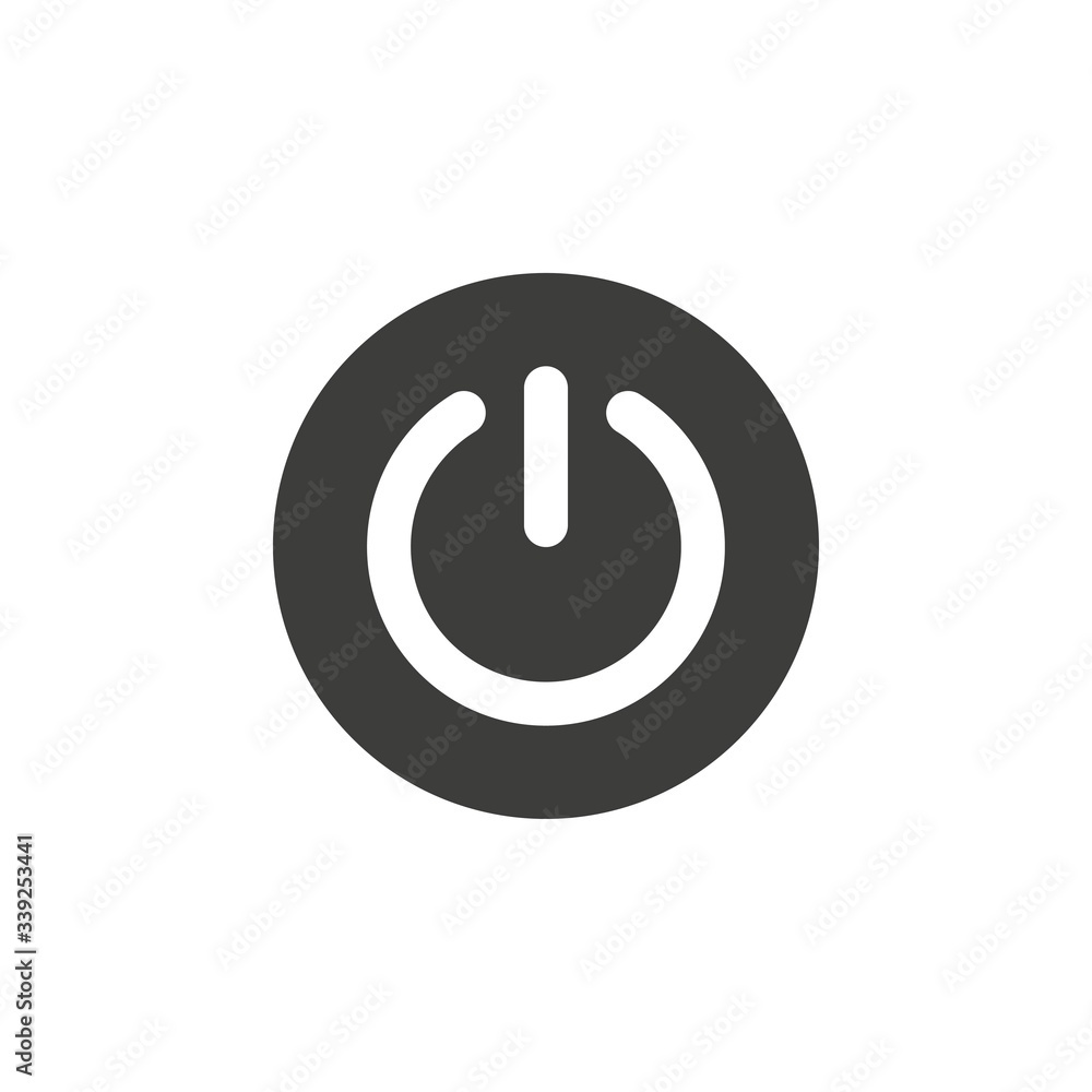 Power button icon on white background Power button icon on white background