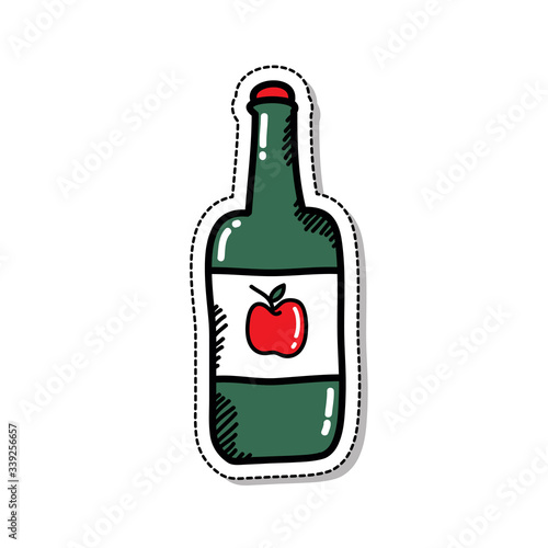 apple cider doodle icon, vector illustration