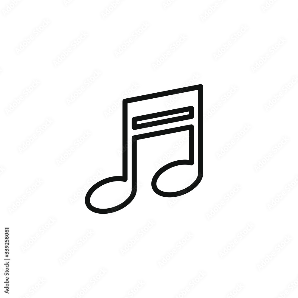 single icon of a music note isolated on white background
