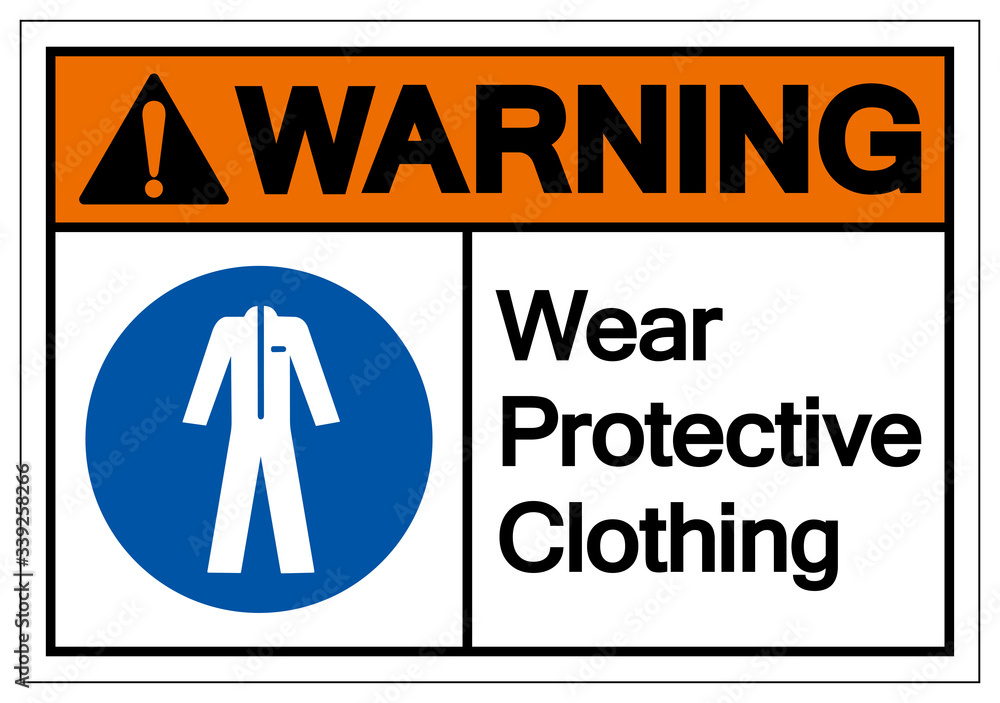 Warning Wear Protective Clothing Symbol Sign,Vector Illustration