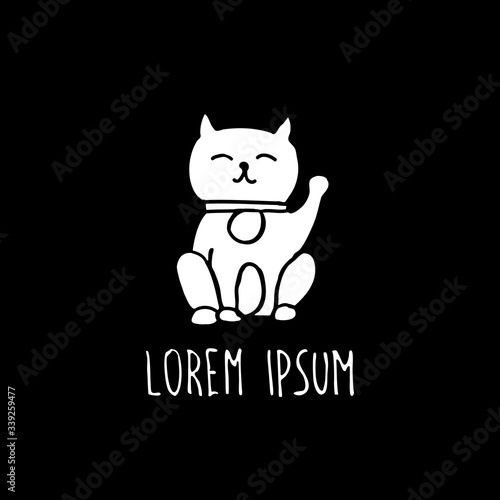 maneki neko doodle icon