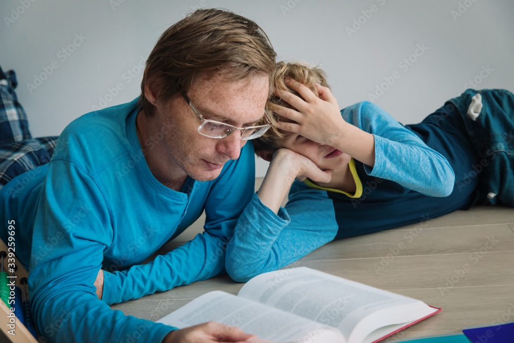 custom made wallpaper toronto digitalfather and son tired of doing homework together