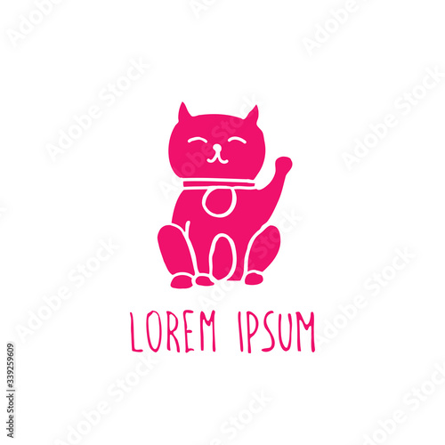 maneki neko doodle icon