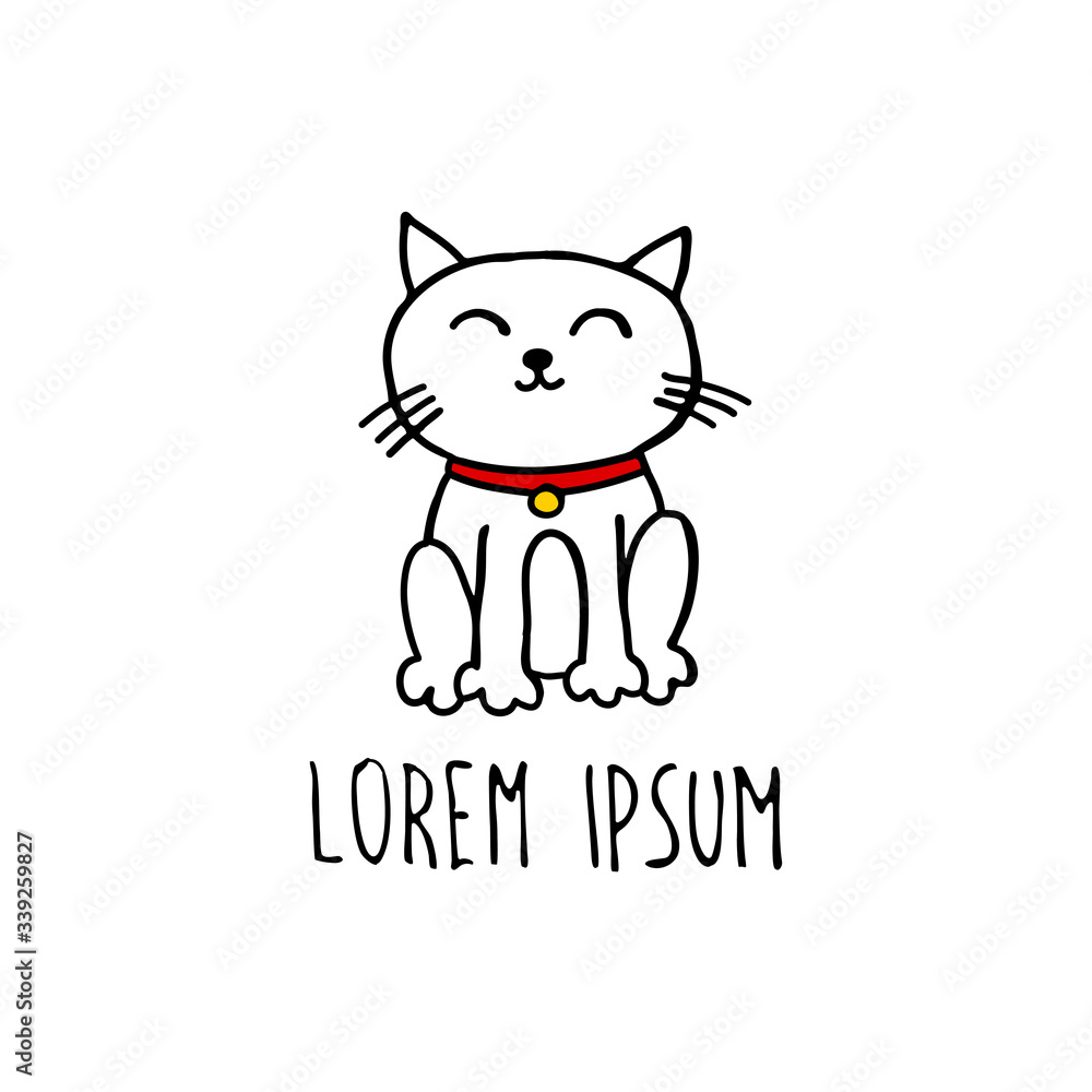 Obraz premium maneki neko doodle icon