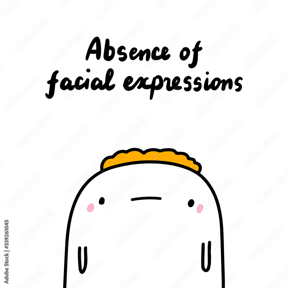 Absence of facial expressions symptom of schizophrenia man expressive in cartoon comic style hand drawn Absence of facial expressions symptom of schizophrenia man expressive in cartoon comic style hand drawn