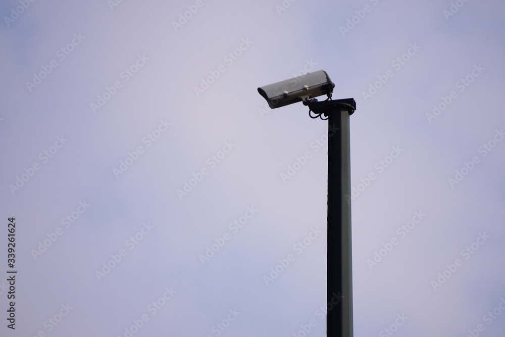 CCTV camera on the street, security in the city. covert shooting of what is happening. modern technologies and equipment. Road safety and monitoring of road users CCTV camera on the street, security in the city. covert shooting of what is happening. modern technologies and equipment. Road safety and monitoring of road users