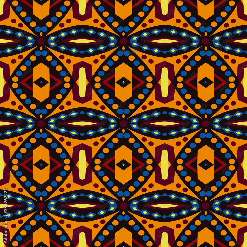 Bright ethnic seamless pattern with geometric ornament. Abstract geometric art print. ethnic hipster backdrop. Vector folk tribal colorful pattern. Bright ethnic seamless pattern with geometric ornament. Abstract geometric art print. ethnic hipster backdrop. Vector folk tribal colorful pattern.
