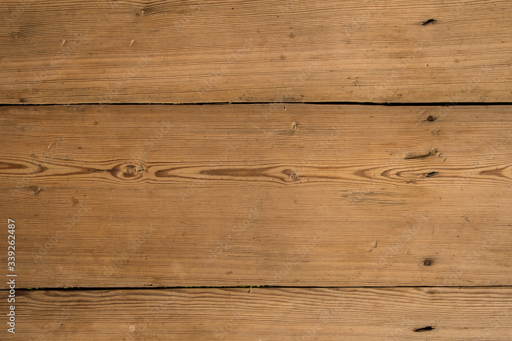 Fototapeta premium Rustic wooden background. Old vintage real planked wood. Free text space. Selective focus.