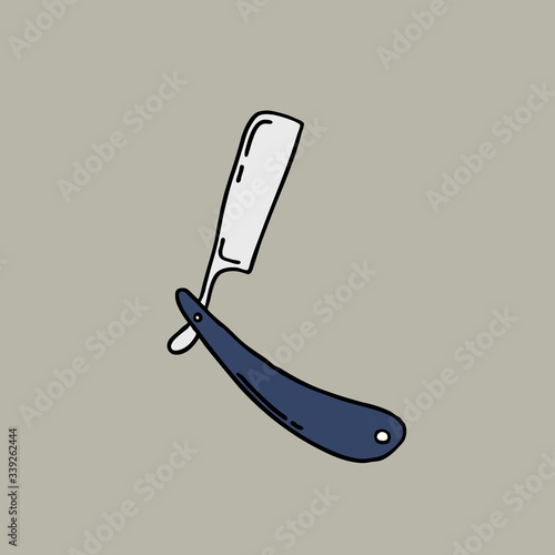 straight razor doodle icon