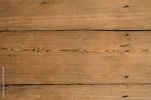 Rustic wooden background. Old vintage real planked wood. Free text space. Selective focus.