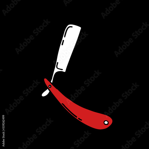 straight razor doodle icon