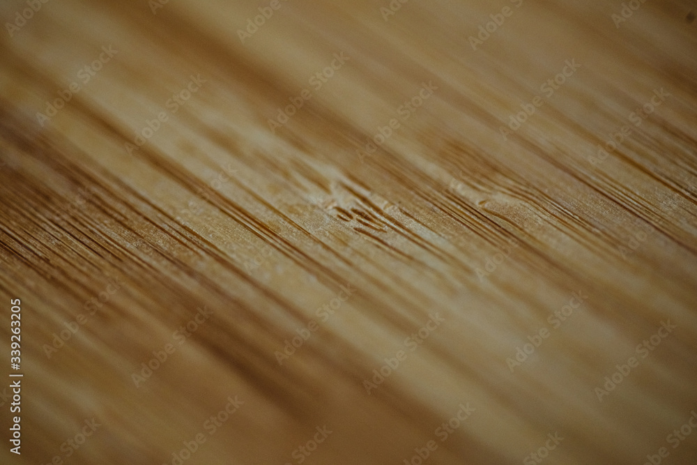 Fototapeta premium Closeup macro photo of wooden tray, texture mockup