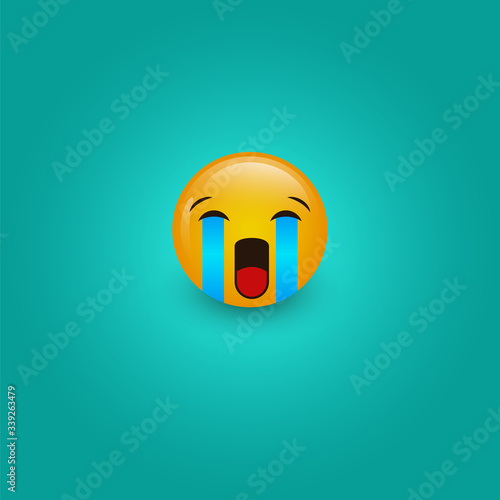 sad emoticon design vector image for social media chatting