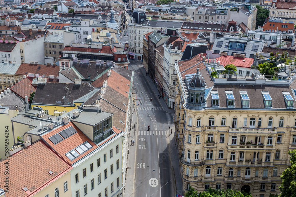 Aerial View of Traditional Old Buildings in Vienna, Austria