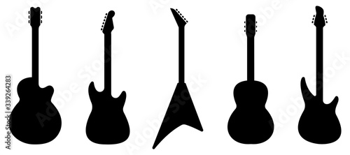 Guitar sihouetter set. Guitar icon. Vector