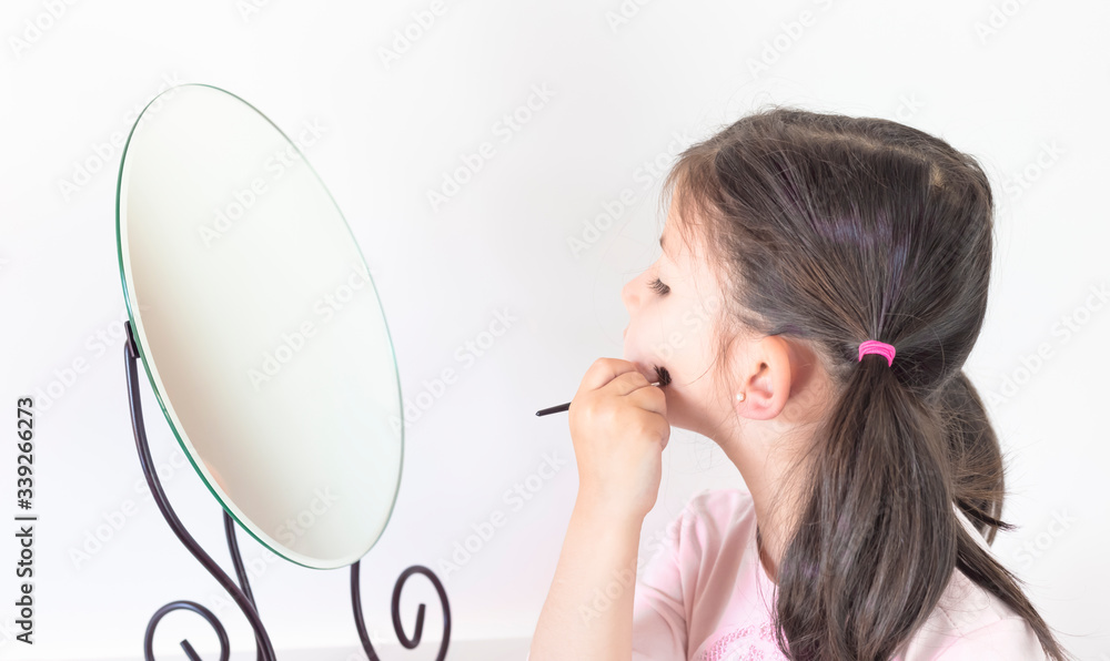Little Girl Playing Make up. Home Entertainment. Little Girl Playing Make up. Home Entertainment.