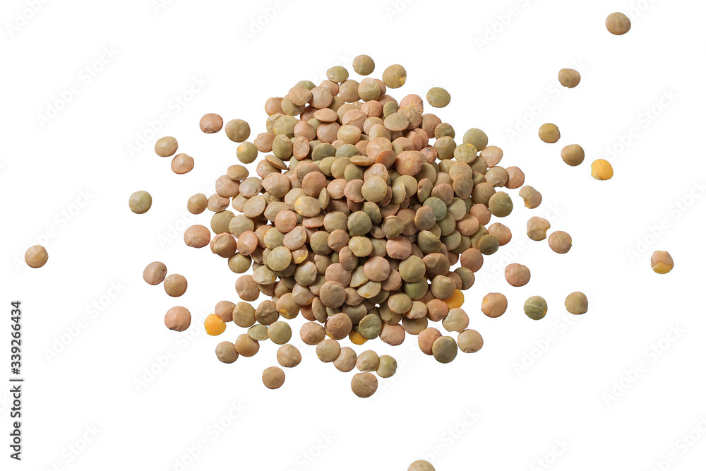 Lentils isolated on white background. Healthy eating concept. Lentils isolated on white background. Healthy eating concept.