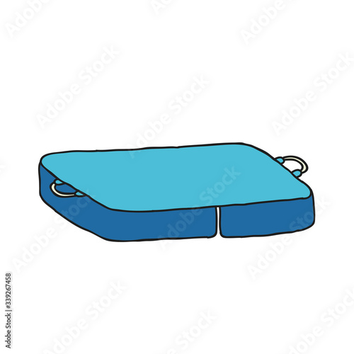 bouldering mat (crash pad) for climbers doodle icon