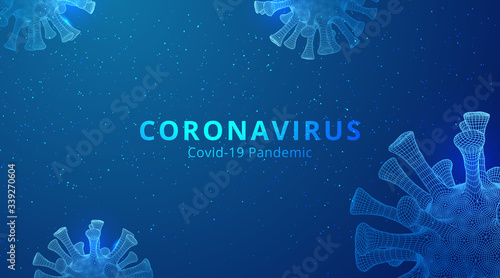 Coronavirus 2019-nCov novel coronavirus low poly abstract concept. vector illustration