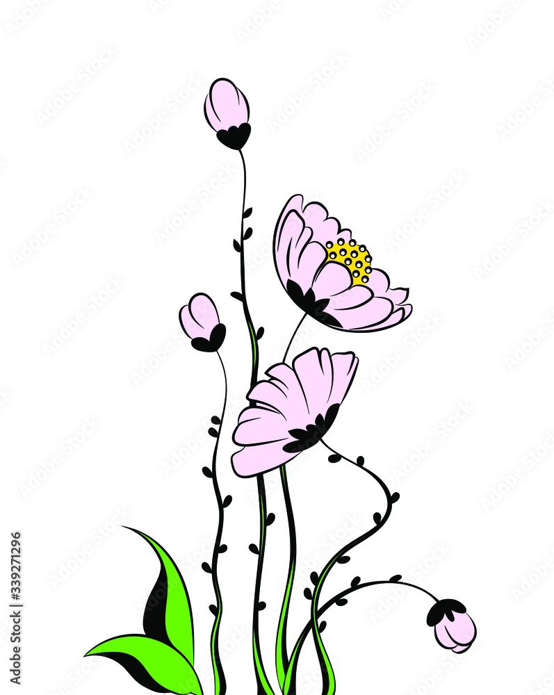 Floral ornamental decor ideas, vector illustration