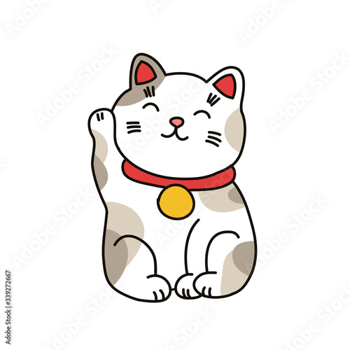 maneki neko doodle icon
