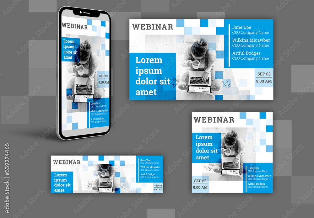 Webinar Screen Layout Webinar Social Media Banners Layout Stock Template | Adobe Stock