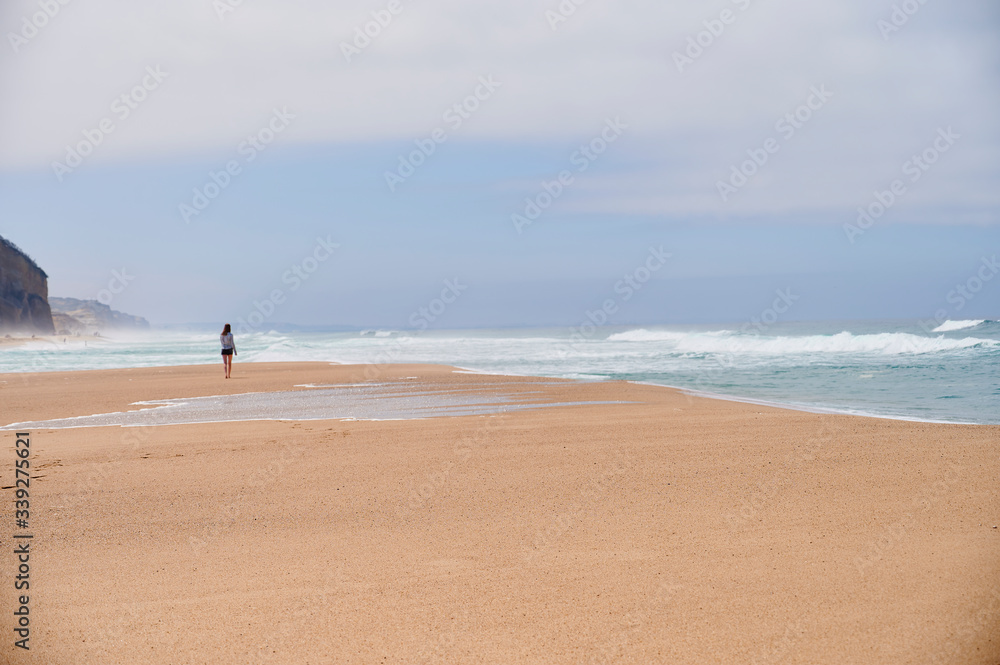 Beach of Faz do Arelho at portugal in summer