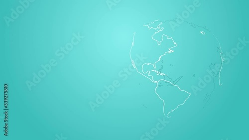 hand drawn planet earth rotating globe abstract concept corporate introduction for news or business motion background