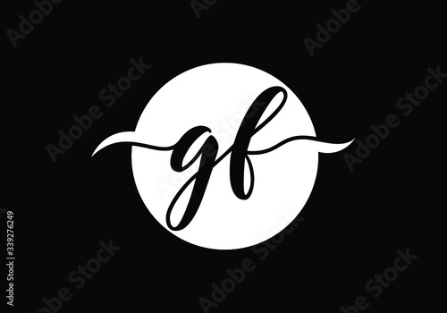 Initial Monogram Letter GF Logo Design Vector Template. GF Letter Logo Design