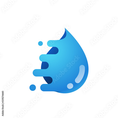 Water drop vector logo. Water delivery service isolated icon template