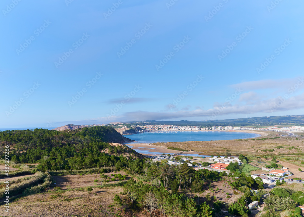 View over the village and bay of São Martinho do Porto