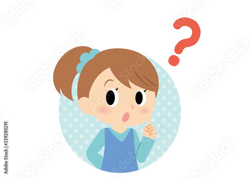 女子の表情　疑問