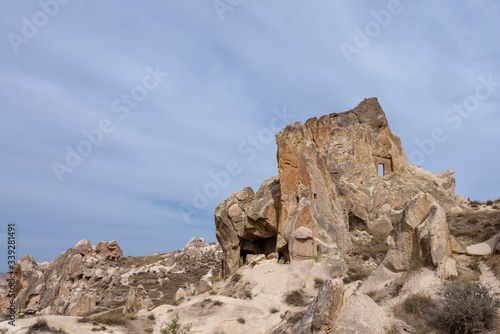 Ancient houses in the mountains in Goreme  Capadoccia  Turkey