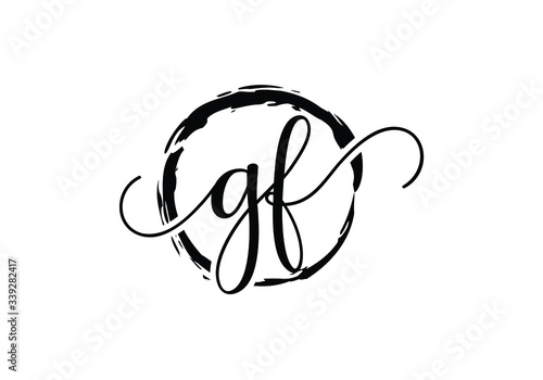 Initial Monogram Letter GF Logo Design Vector Template. GF Letter Logo Design