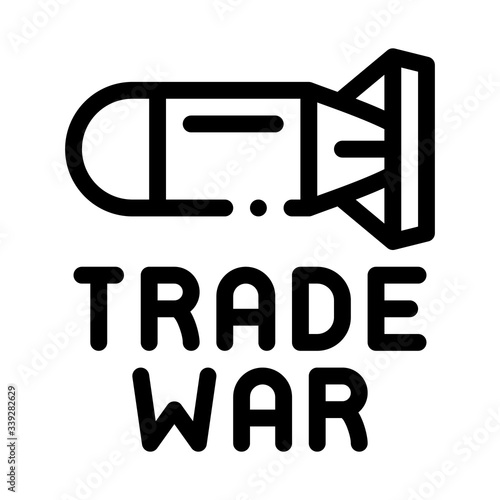 trade war icon vector. trade war sign. isolated contour symbol illustration