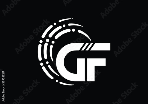 Initial Monogram Letter GF Logo Design Vector Template. GF Letter Logo Design
