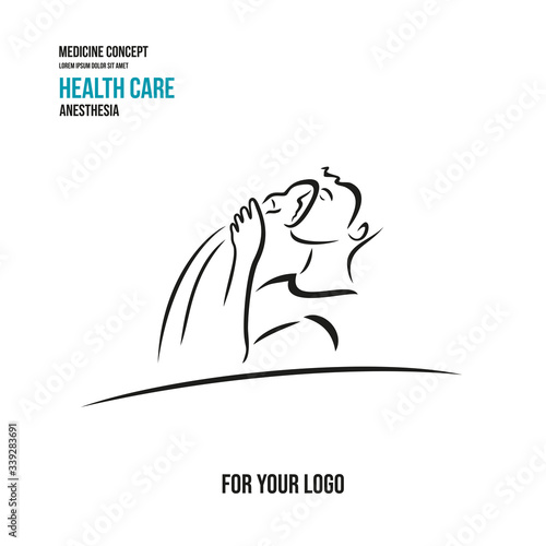 Vector sketch of a medical procedure or anesthesia