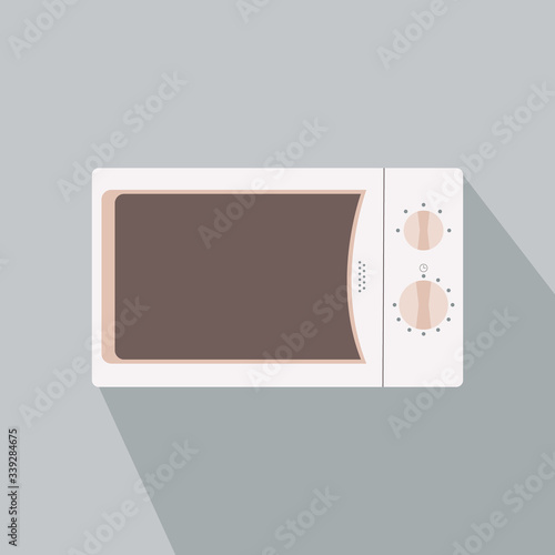 Microwave oven. Kitchen appliance. Kitchen domestic electrical equipment. Flat vector illustrations. Isolated cooking icons.