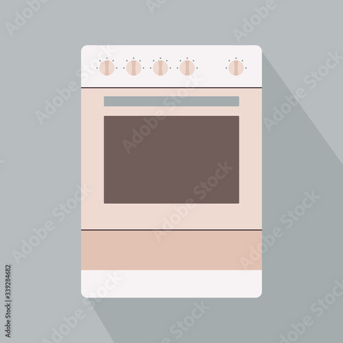 Stove. Kitchen appliance. Kitchen domestic electrical equipment. Flat vector illustrations. Isolated cooking icons.