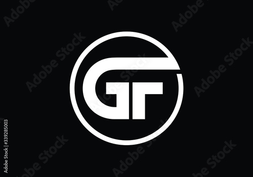 Abstract GF letter logo vector illustration with circle design concept for business symbol